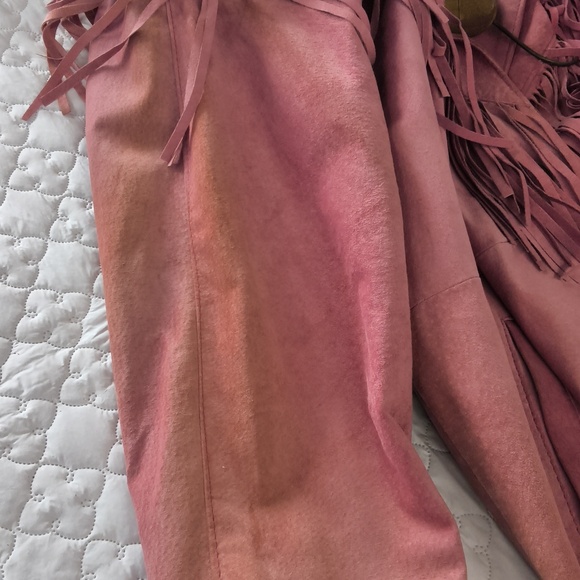 Vintage Pink Suede Fringe Western Jacket - Size M "Made in Canada" - Picture 11 of 14